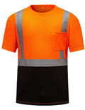 Hi Visibility, Short Sleeve Shirt with Black