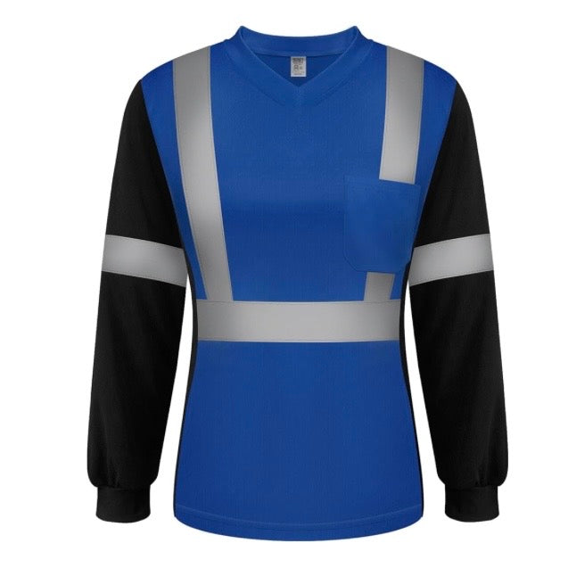 Hi Visibility, Long Sleeve Shirt with Black
