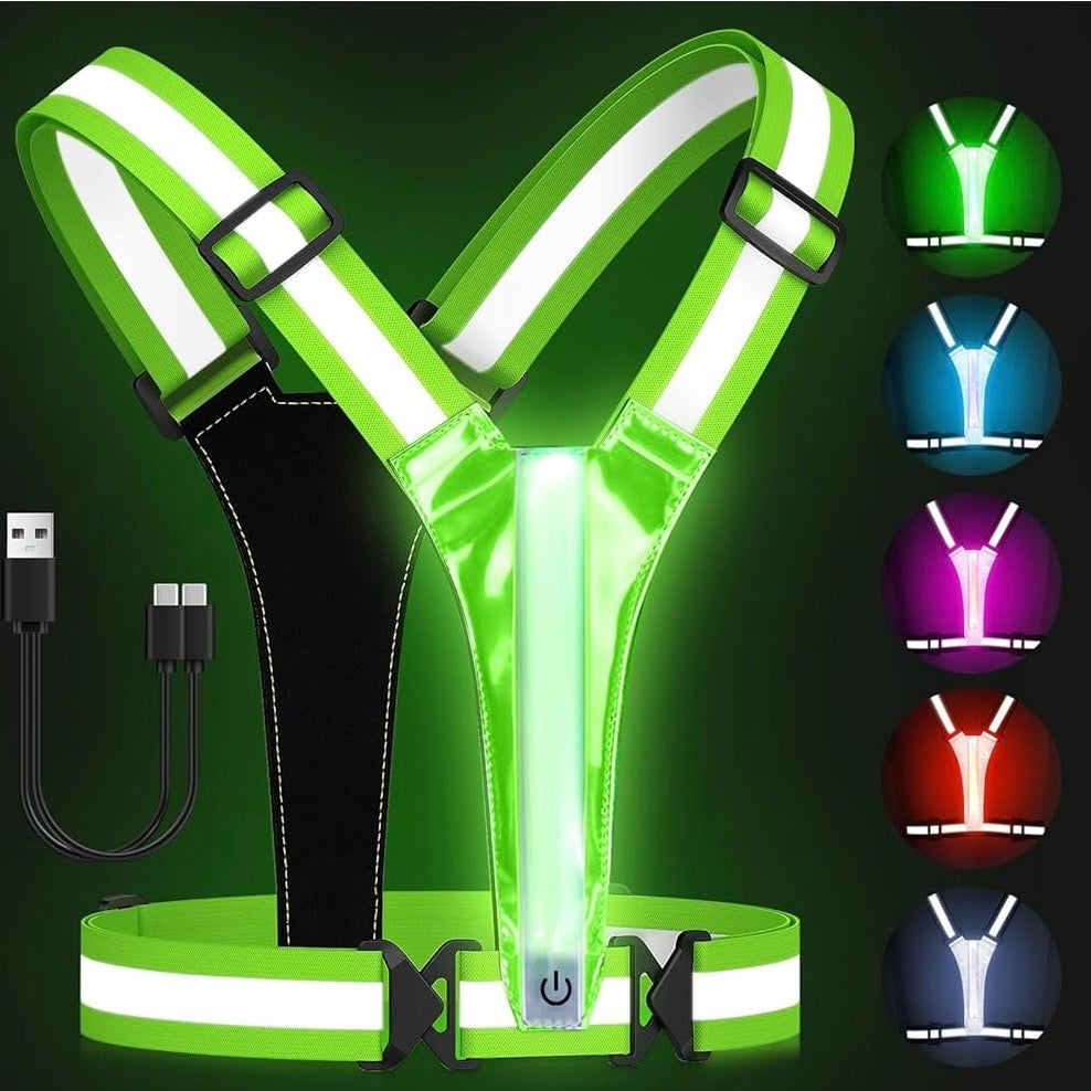 Led reflective strap