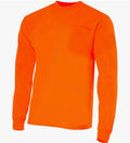 Fluorescent Orange Long Sleeved Plain T-Shirt