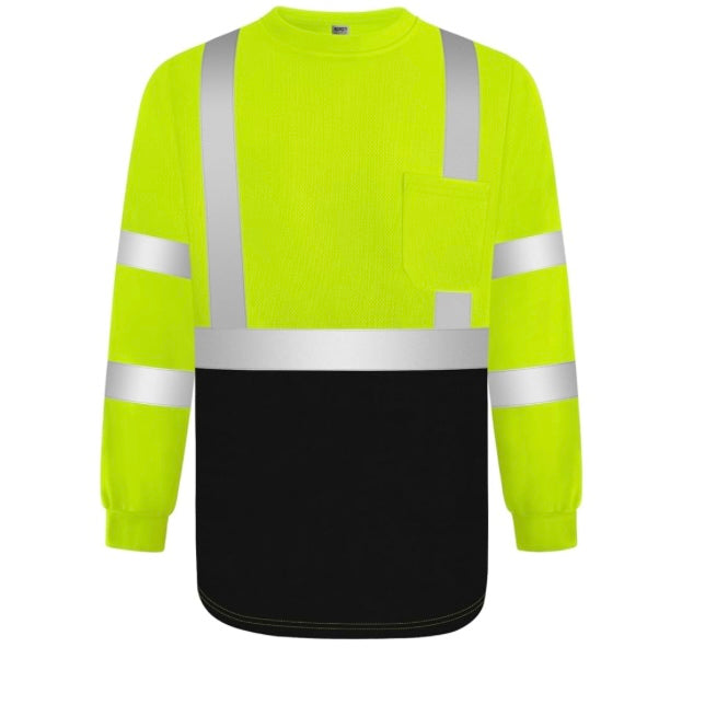 Hi Visibility, Long Sleeve Shirt with Black