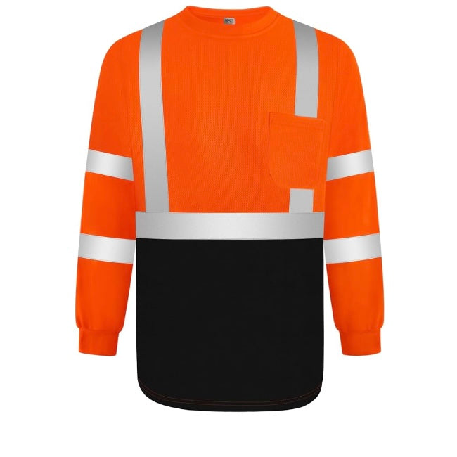 Hi Visibility, Long Sleeve Shirt with Black
