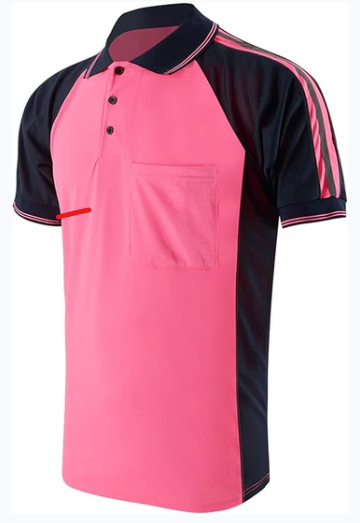 Hi Visibility Polo Shirts with Black