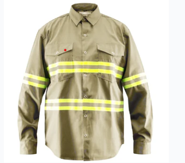 Hi Visibility Cotton Long Sleeved Button-Down Shirt